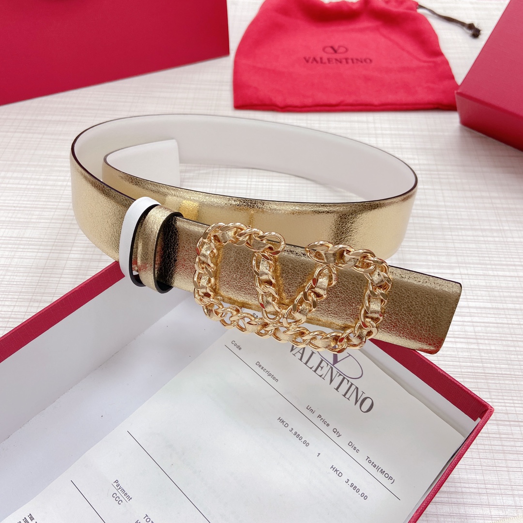 Valentino Leather Belts 1:1 Mirror Version