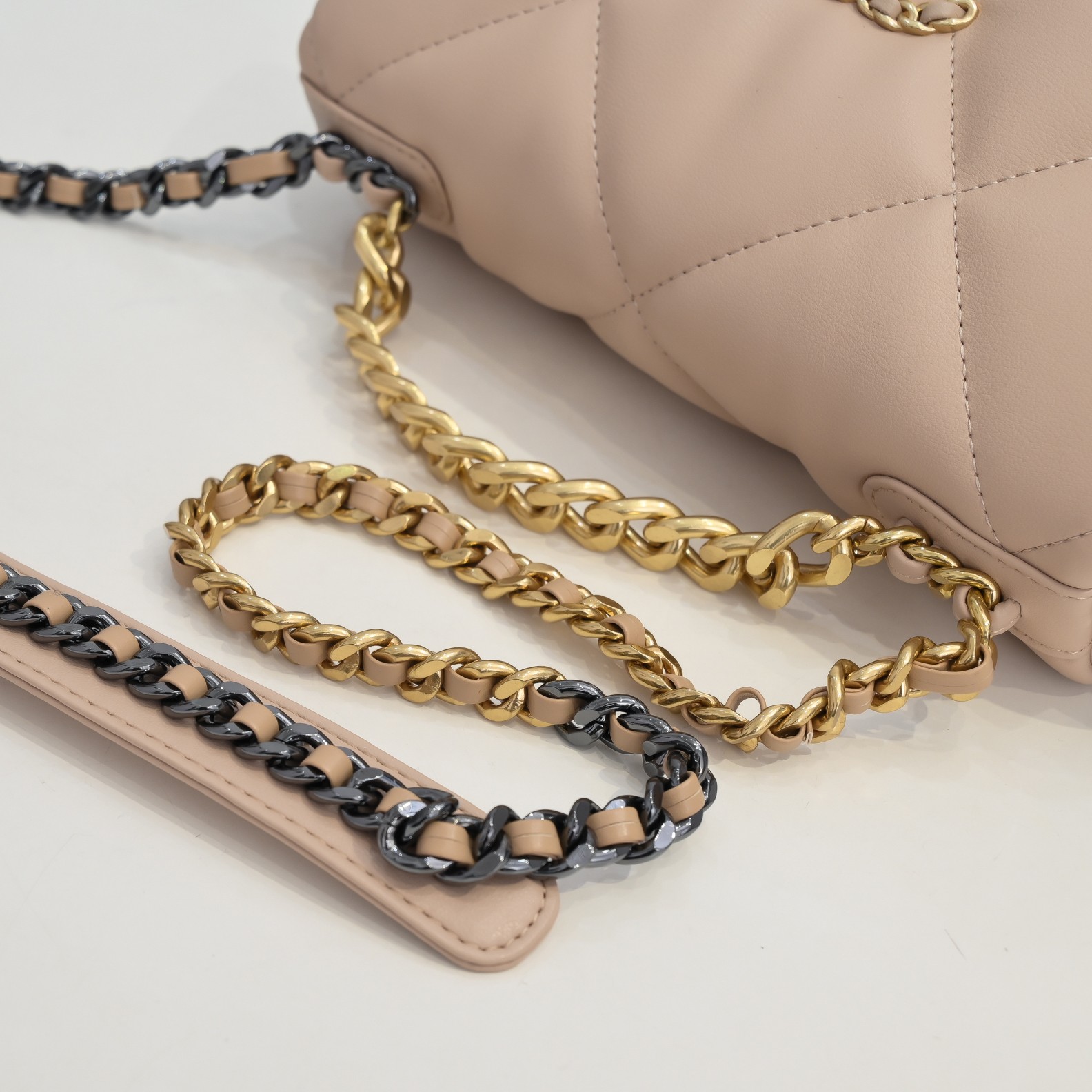 Chanel Lambskin Quilted Small 19 Flap Shoulder Bag Handbag