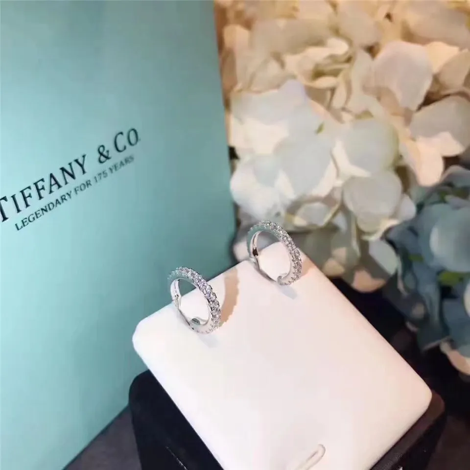 Hot Tiffany Metro Crystals Hoop Earrings Girl Fine Jewelry USA Online Shopping GRP02414