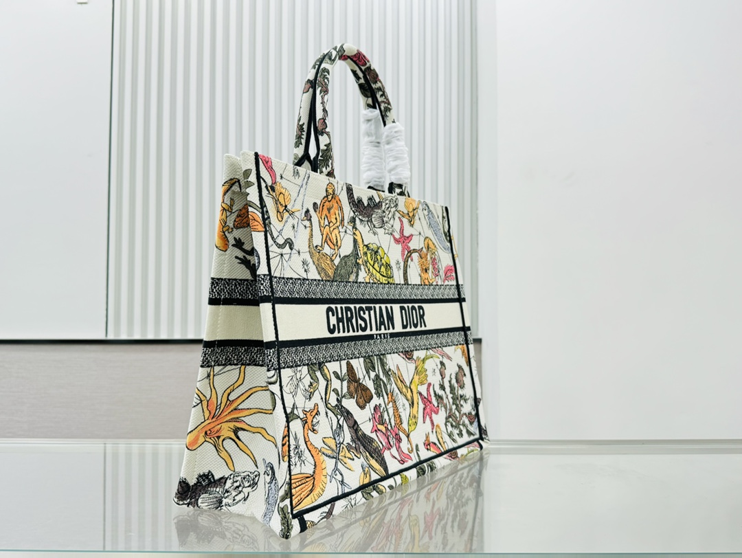 Dior Book Tote Embroider Large Shoulder Bag Handbag