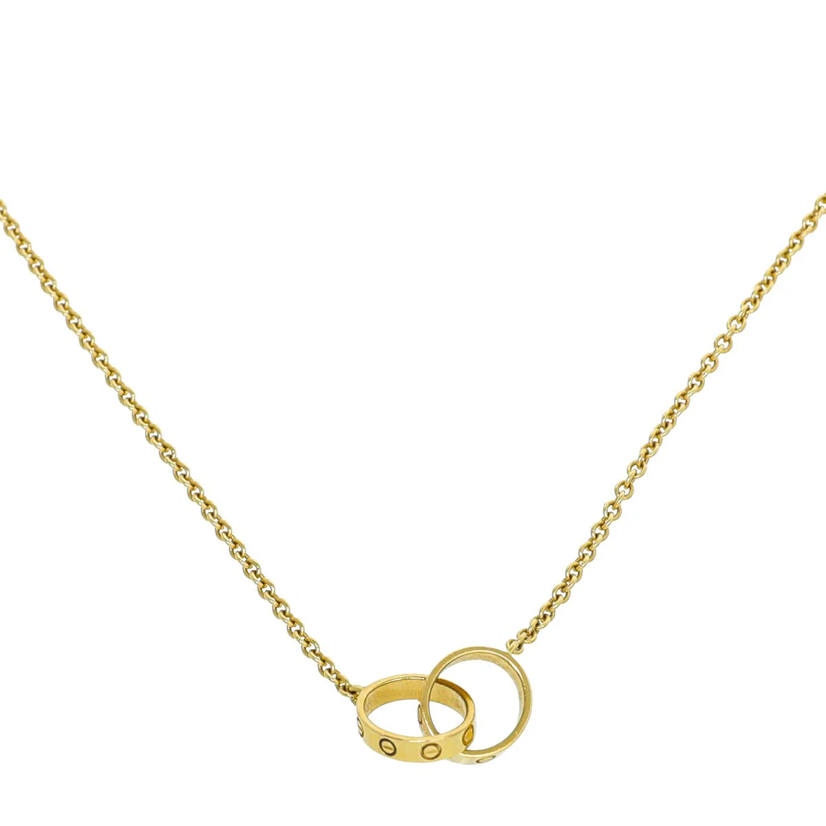 Cartier 18K Yellow Gold Love 2 Hoop Necklace