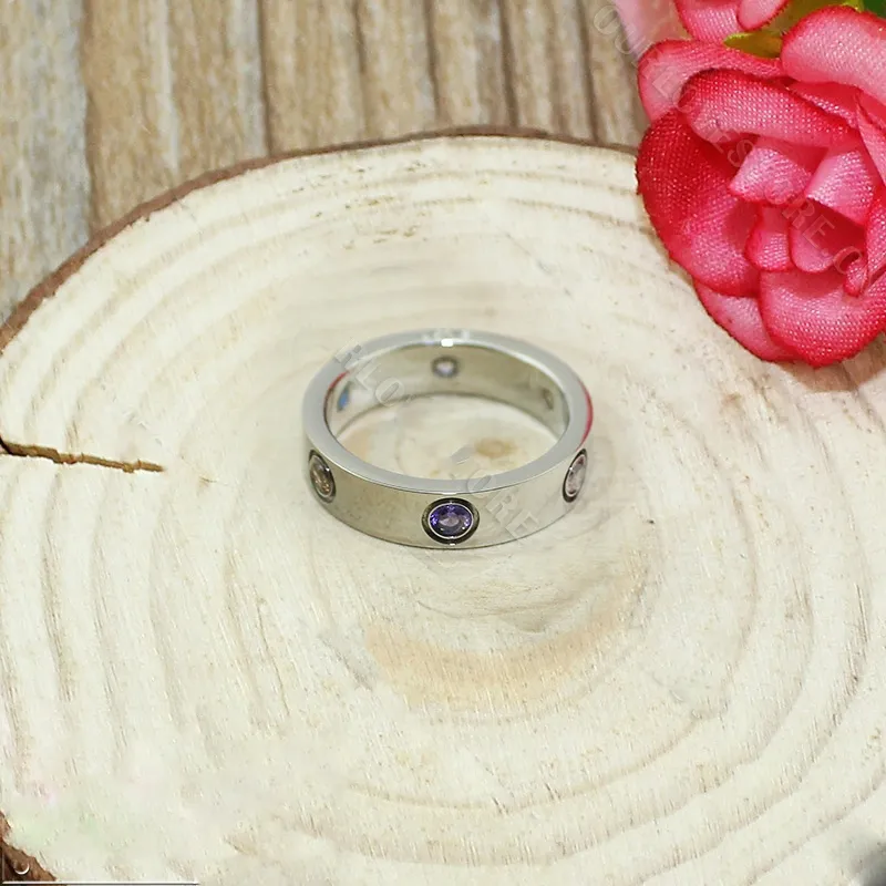 Cartier Love Ringv White Gold Sapphires Garnets Amethyst B4090500