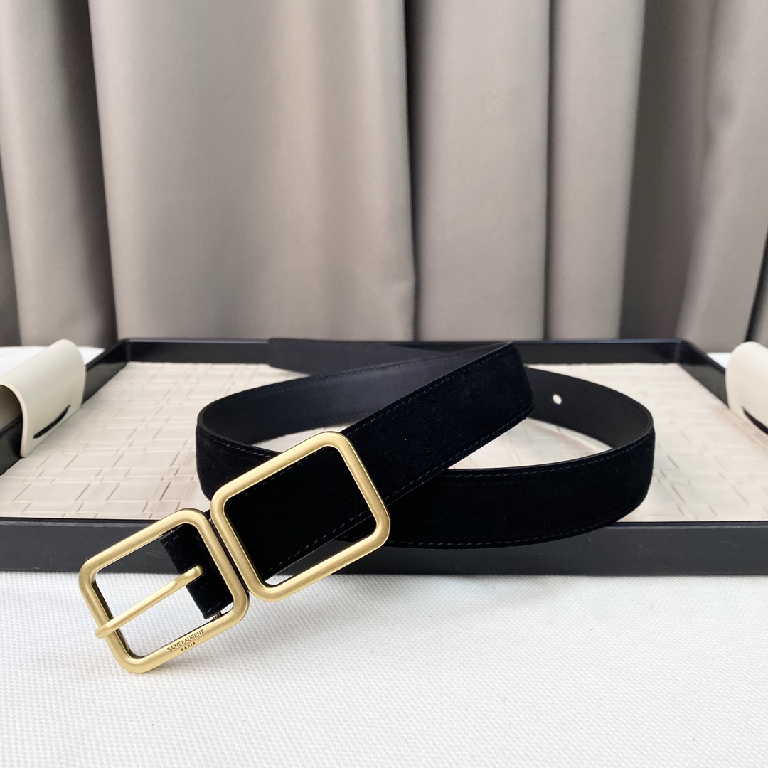 YSL Saint Laurent Leather Belts 1:1 Mirror Version