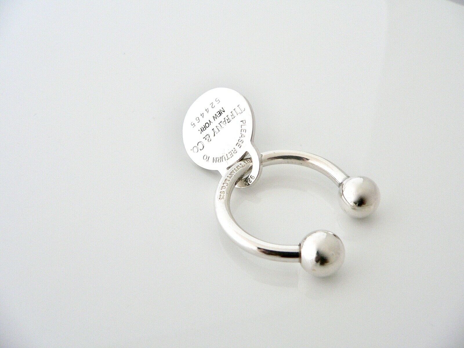 Tiffany & Co Key Ring Key Chain Circle Round Return to Keyring Holder Gift Love