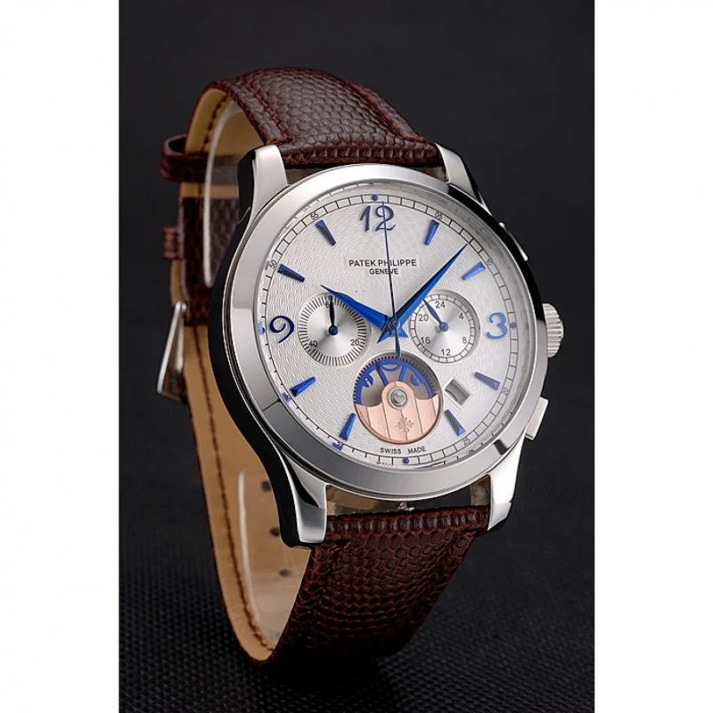 Chronograph White Guilloche Dial White 43 mm, Stainless Steel