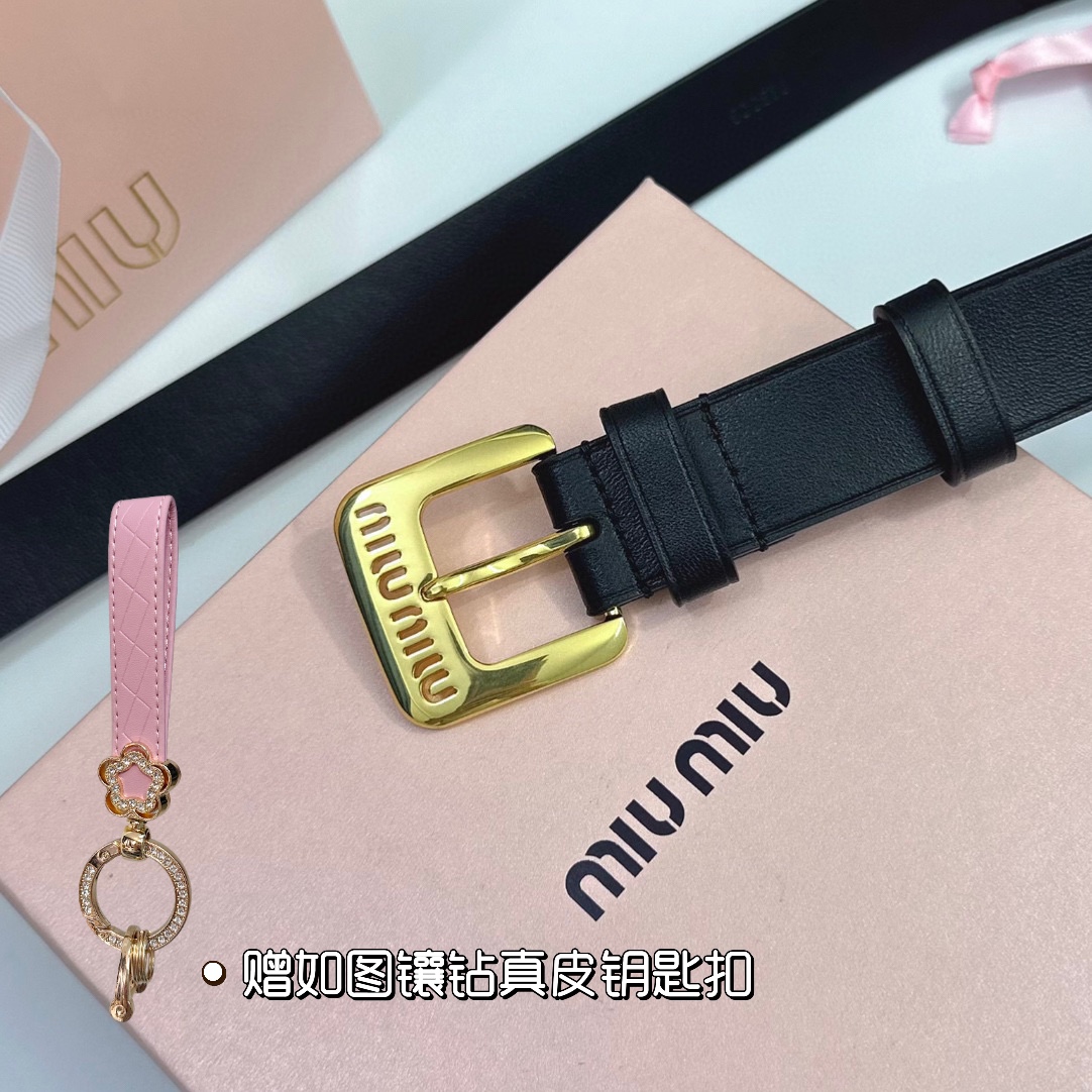 MiuMiu Leather Belts 1:1 Mirror Version