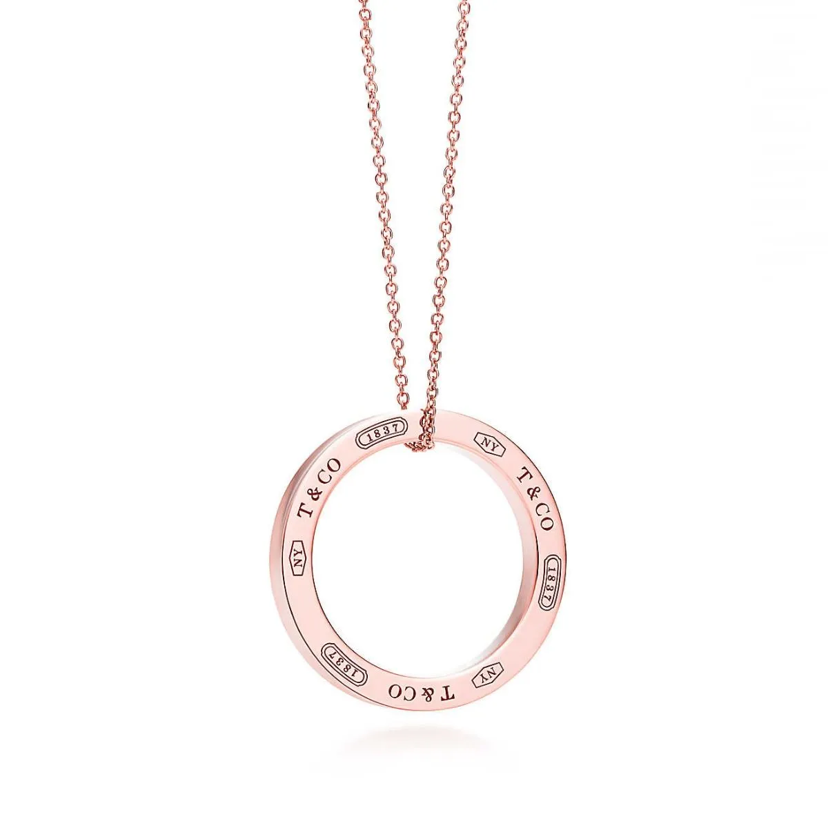 Fake Tiffany 1837 Circle Pendant Necklace Jewelry High Quality America GRP03140