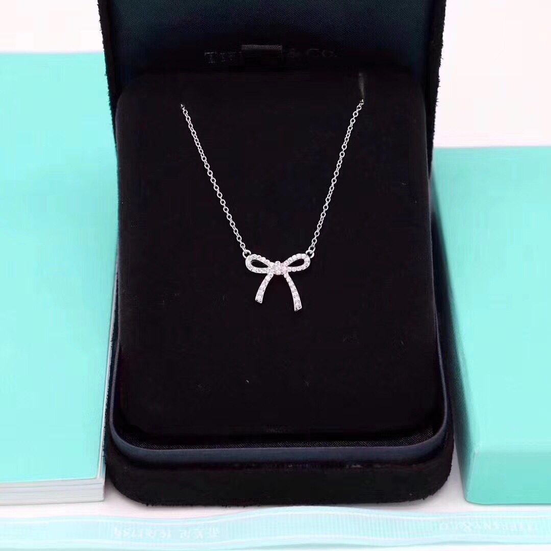 Tiffany Bow Necklace with Diamonds