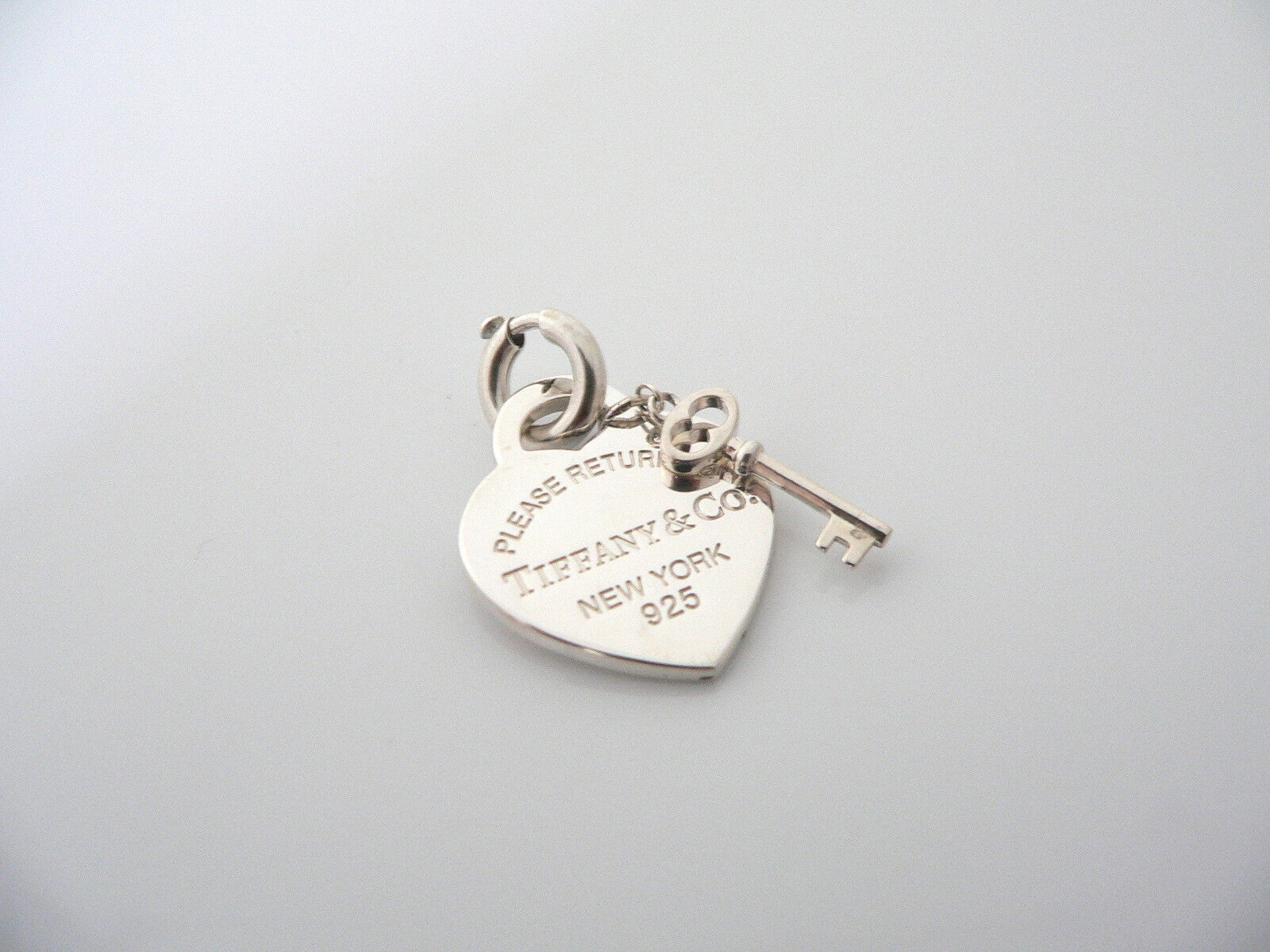 Tiffany & Co Silver Return to Heart Key Charm Pendant 4 Necklace Bracelet Clasp
