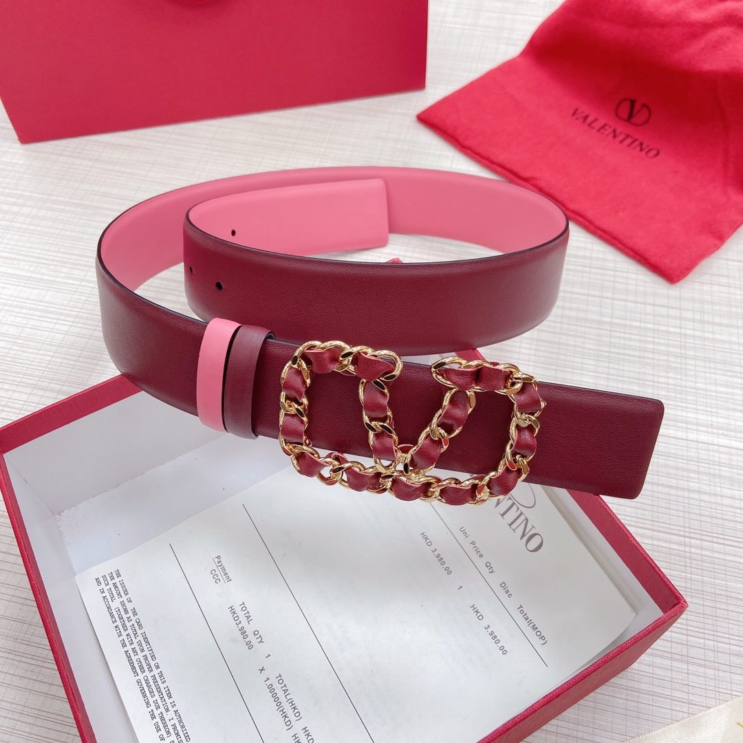 Valentino Leather Belts 1:1 Mirror Version