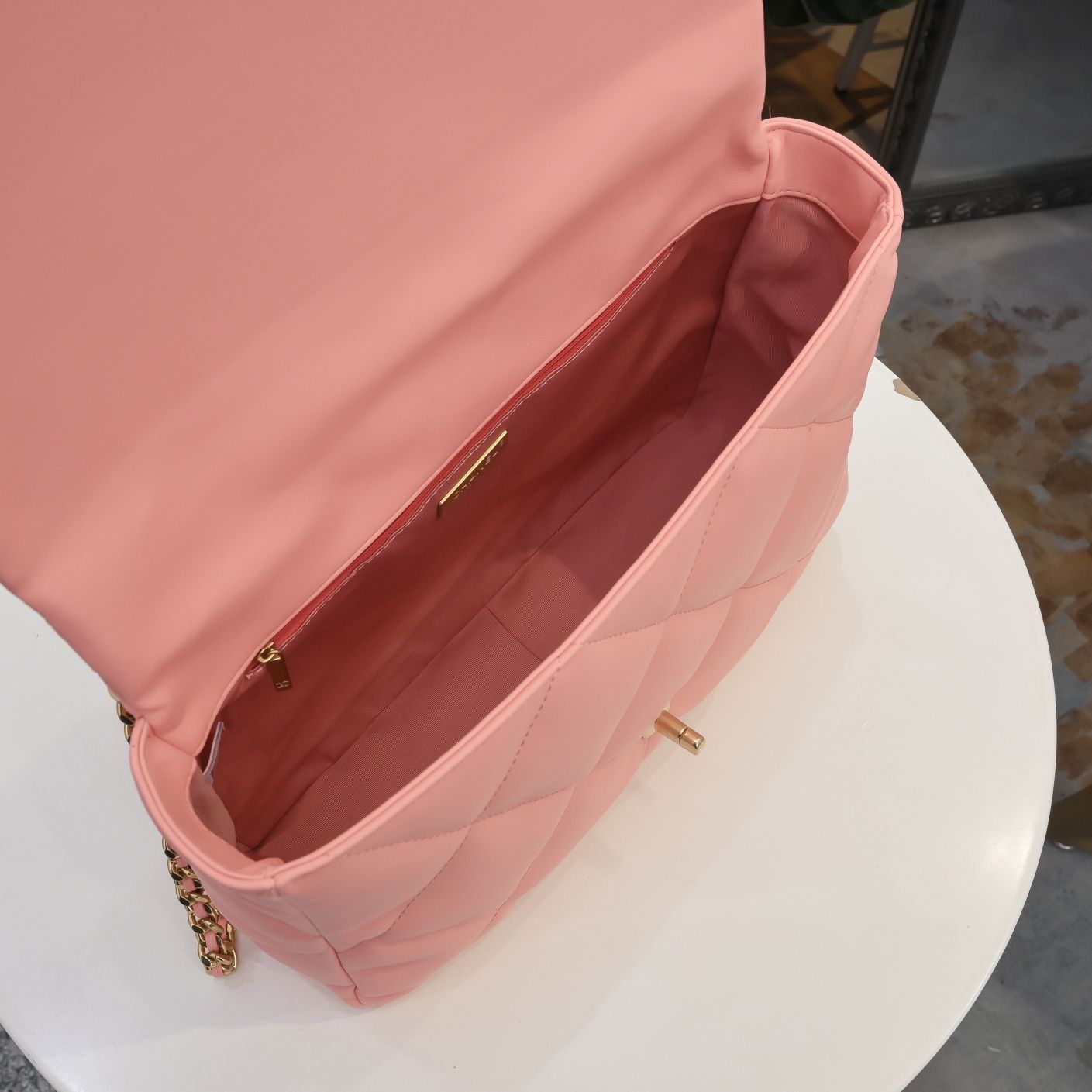 Chanel Lambskin Quilted Large19 Flap Shoulder Bag Handbag