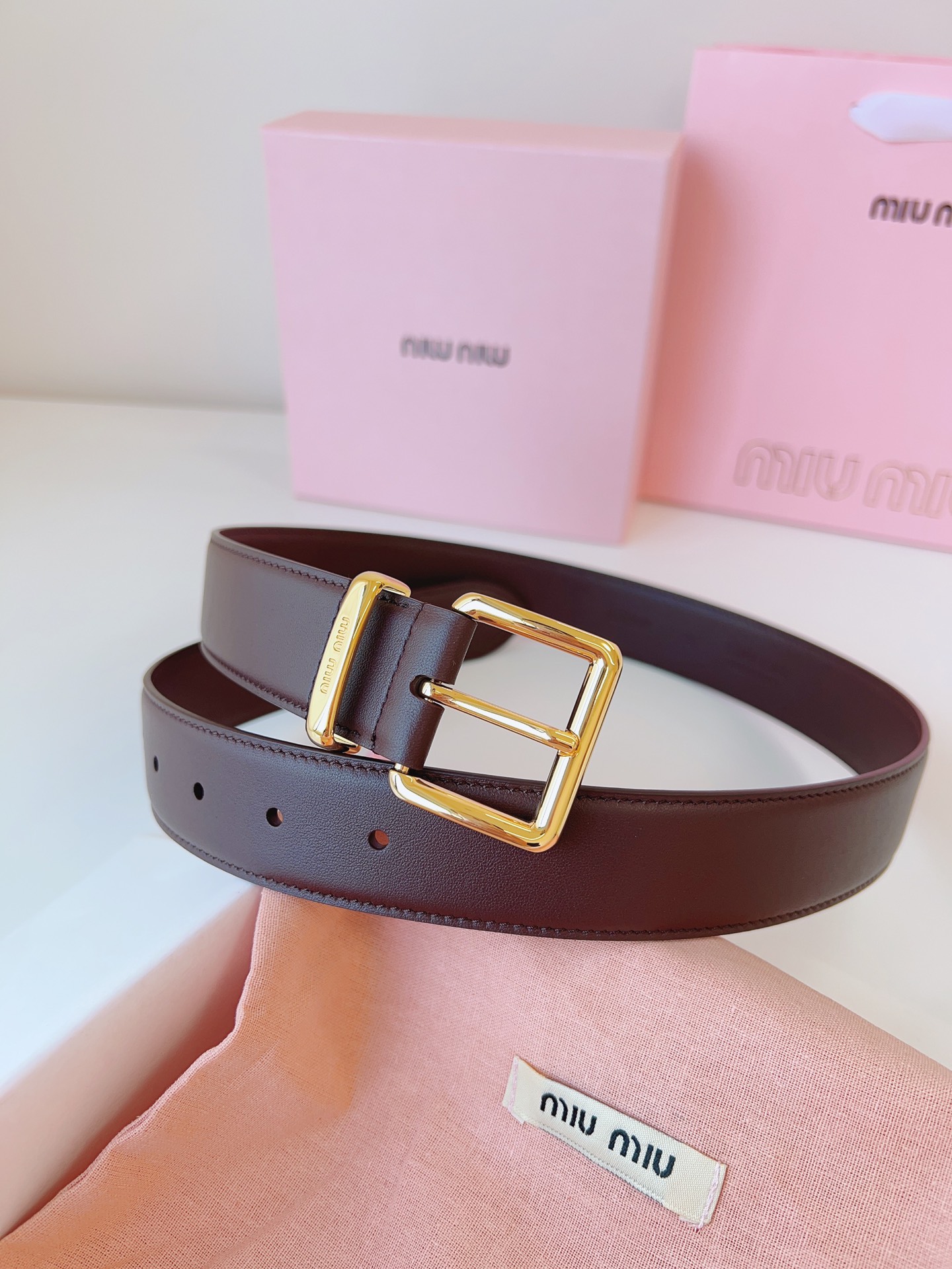 MiuMiu Leather Belts 1:1 Mirror Version