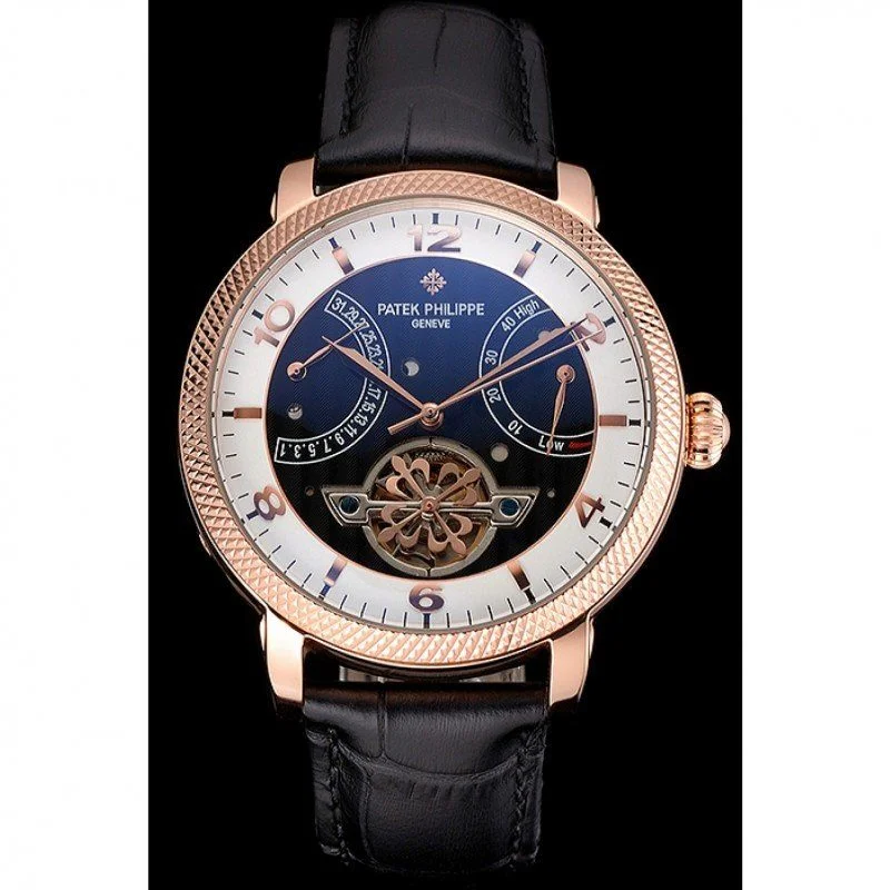 Classic Tourbillon Power Reserve Dial Black 45 mm, Rose Gold Plated