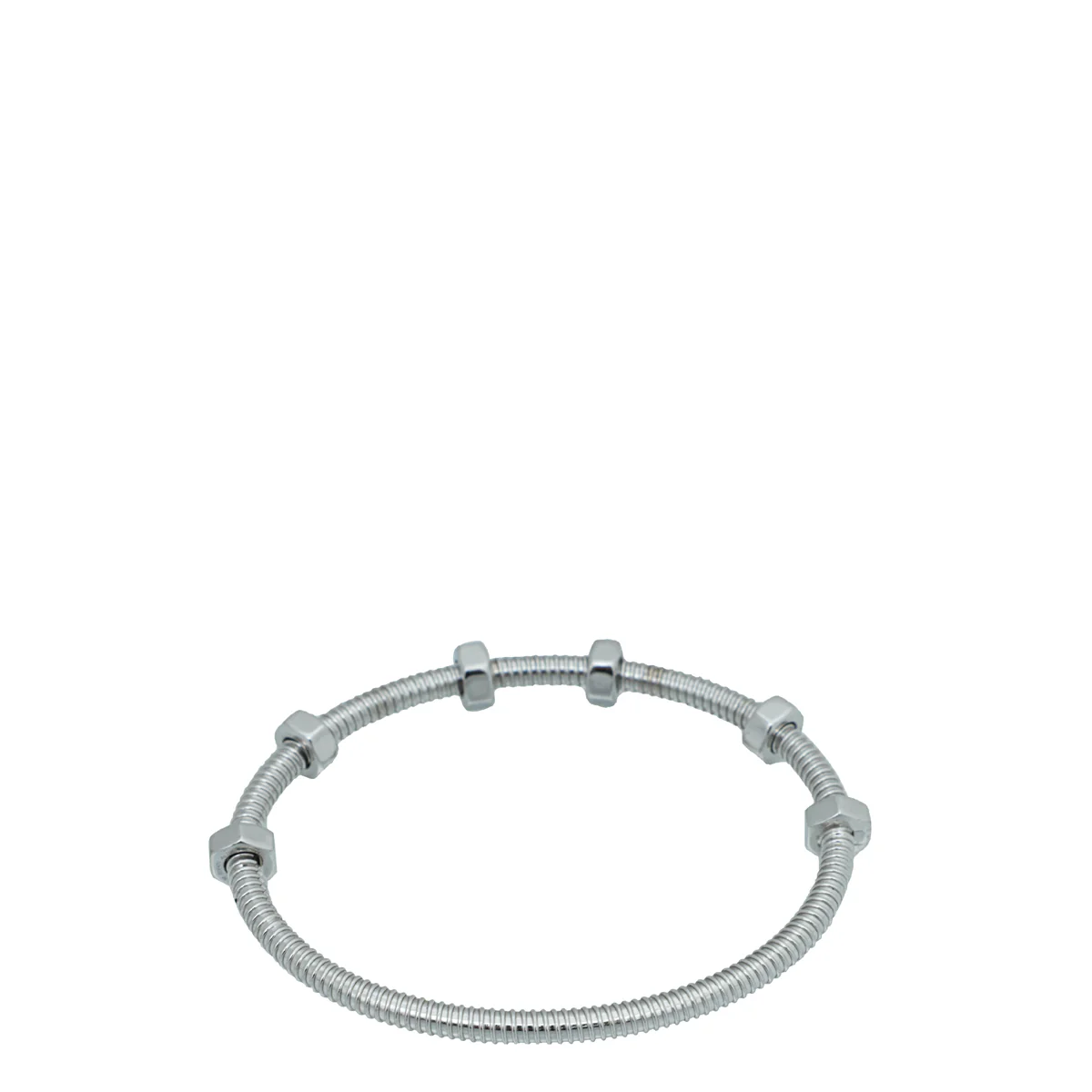 Cartier Rhodiumized White Gold Ecrou De Cartier Bracelet 16