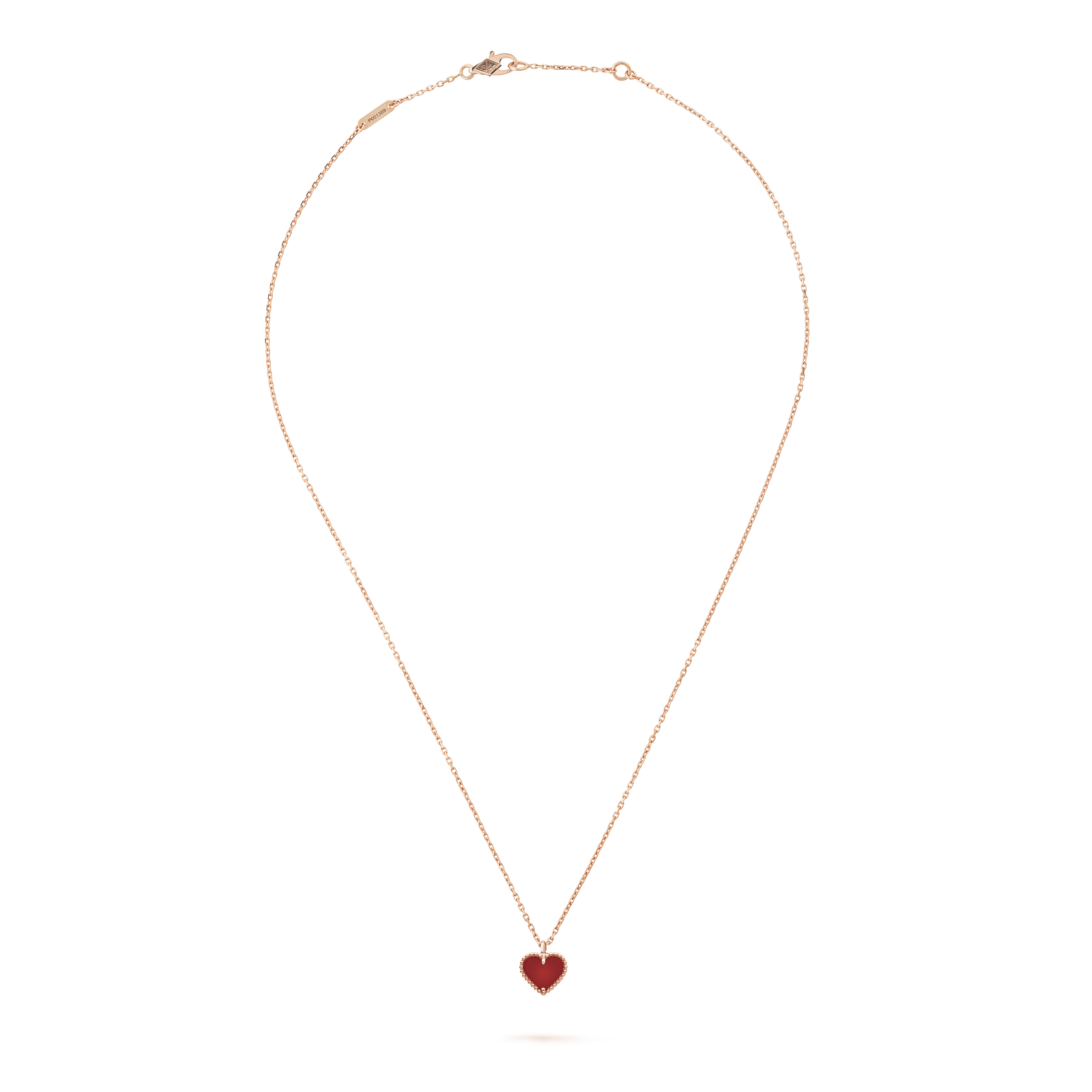 Van Cleef & Arpels Carnelian Heart Necklace & Earrings, Sweet Alhambra heart pendant