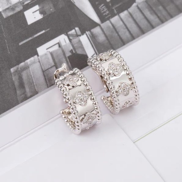 Van Cleef Kaleidoscope Earrings Dupe, Perlee clovers hoop earrings