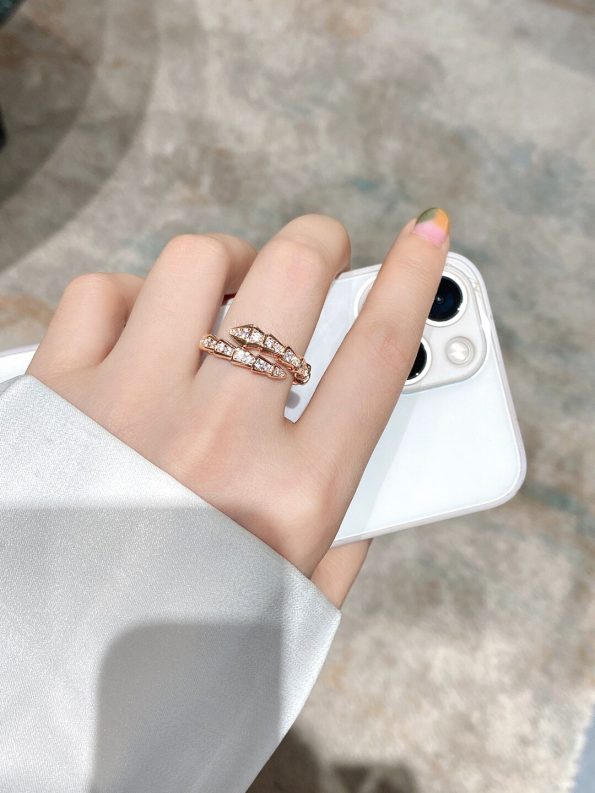 Bvlgari SERPENTI RING Dupe, Rose Gold& White Gold
