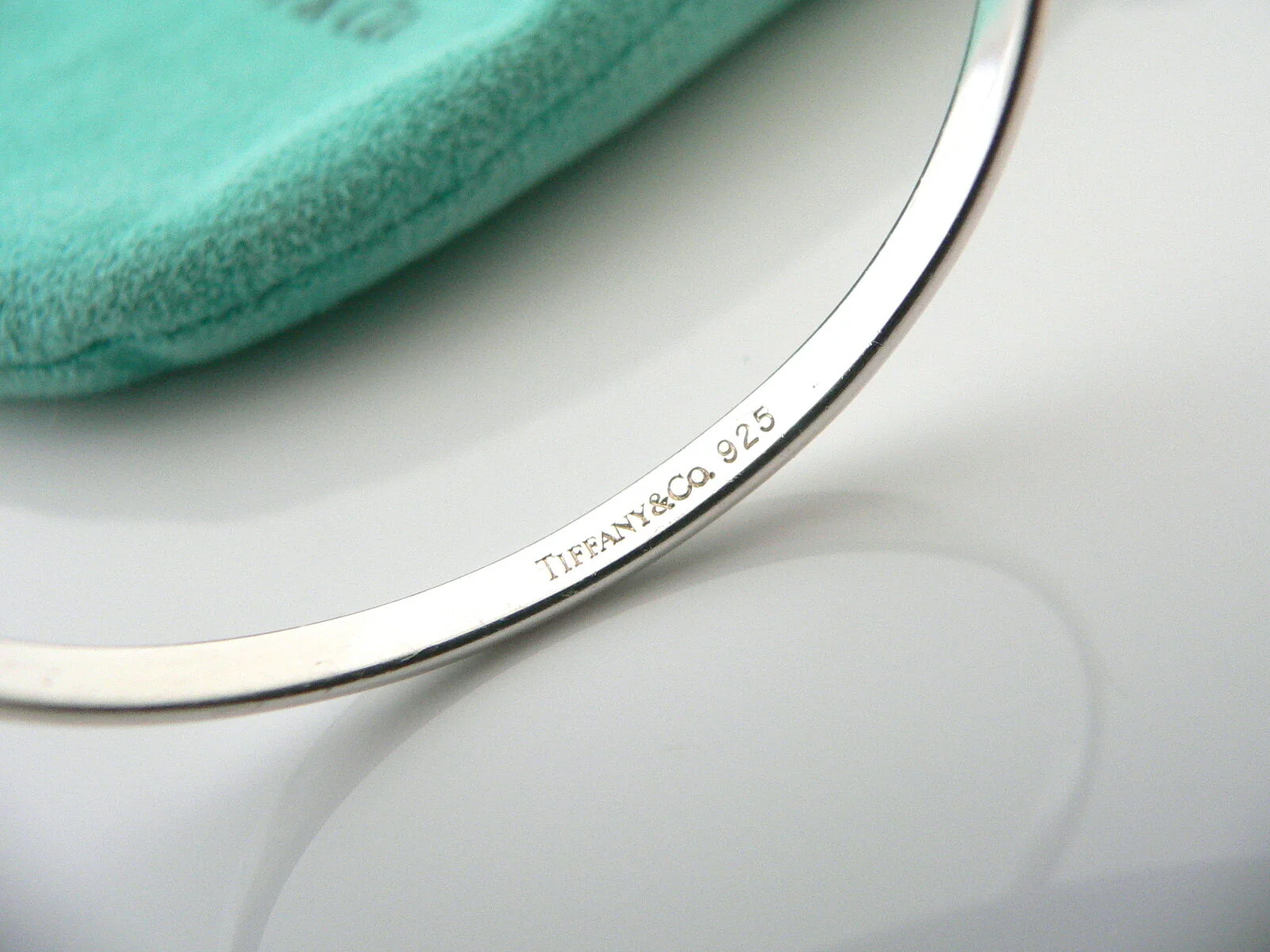 Tiffany & Co Silver Rose Nature Flower Bangle Bracelet Pouch Gift Love T and Co