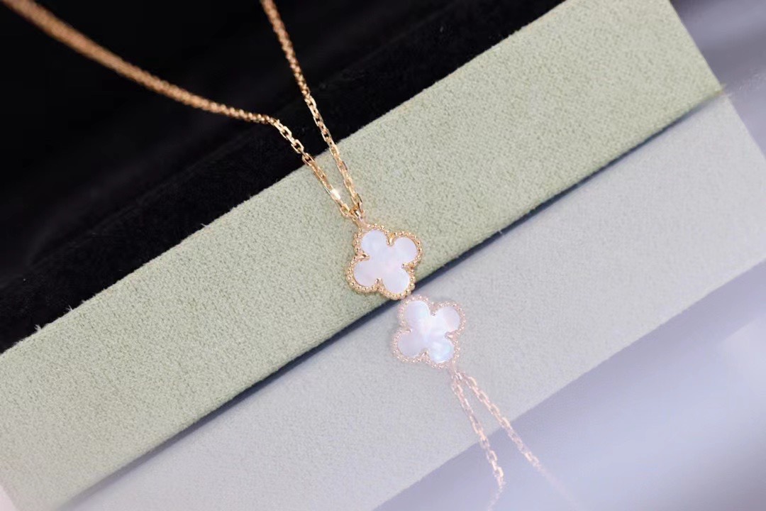 Van Cleef & Arpels Mini Clover Necklace, Sweet Alhambra pendant, Various colors available