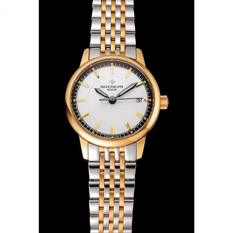 Calatrava Ladies Dial White 28 mm, Yellow Gold