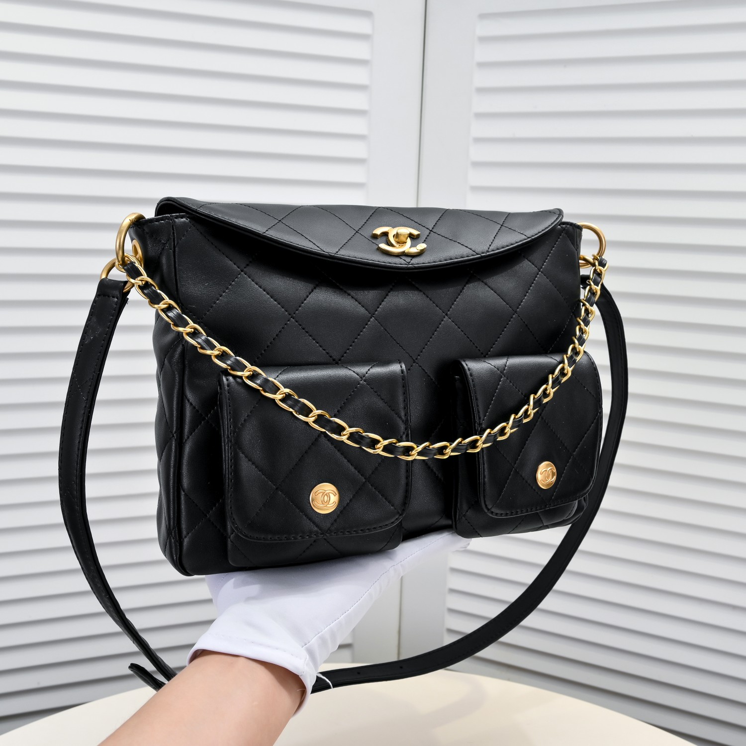 Chanel 24p Underarm Hoho Hippie Bag Large Shoulder Bag Handbag