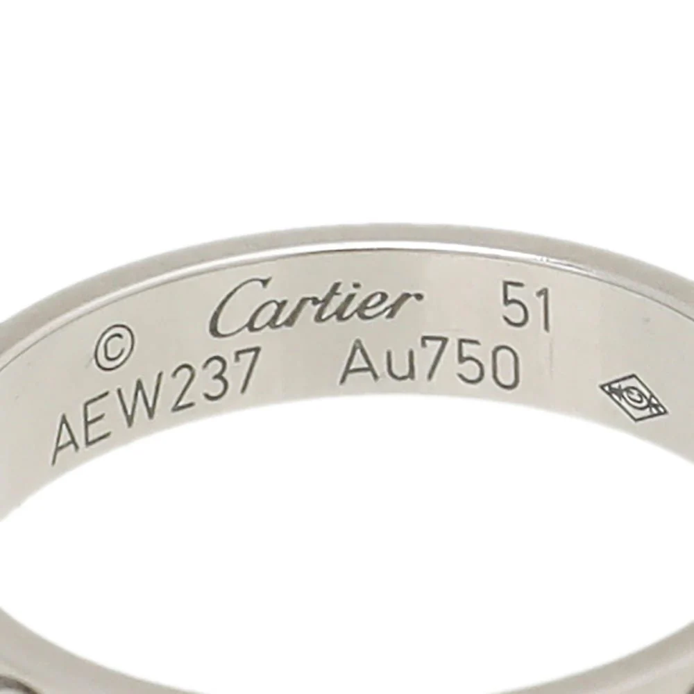 Cartier 18K White Gold Love Wedding Band Ring 51