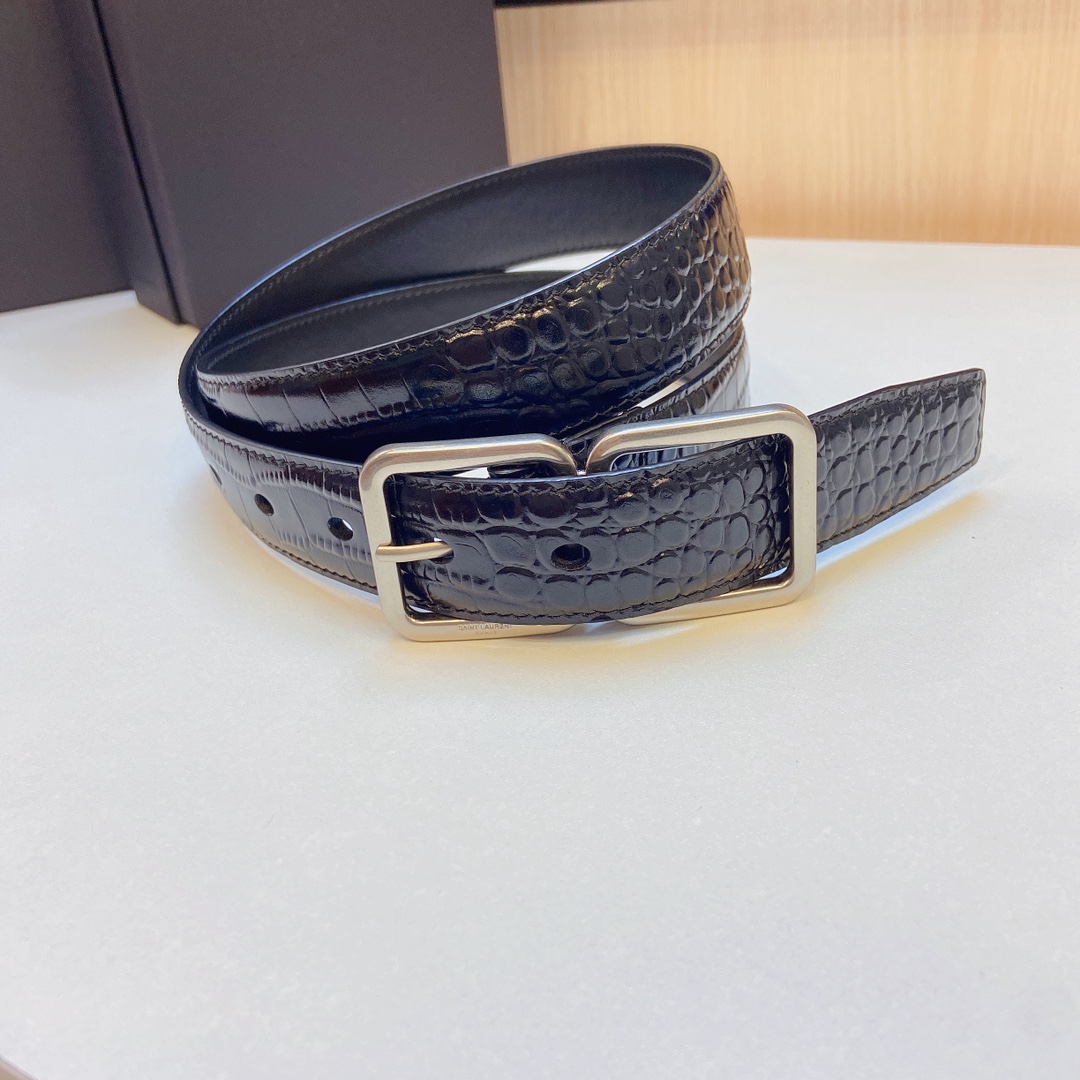 YSL Saint Laurent Leather Belts 1:1 Mirror Version