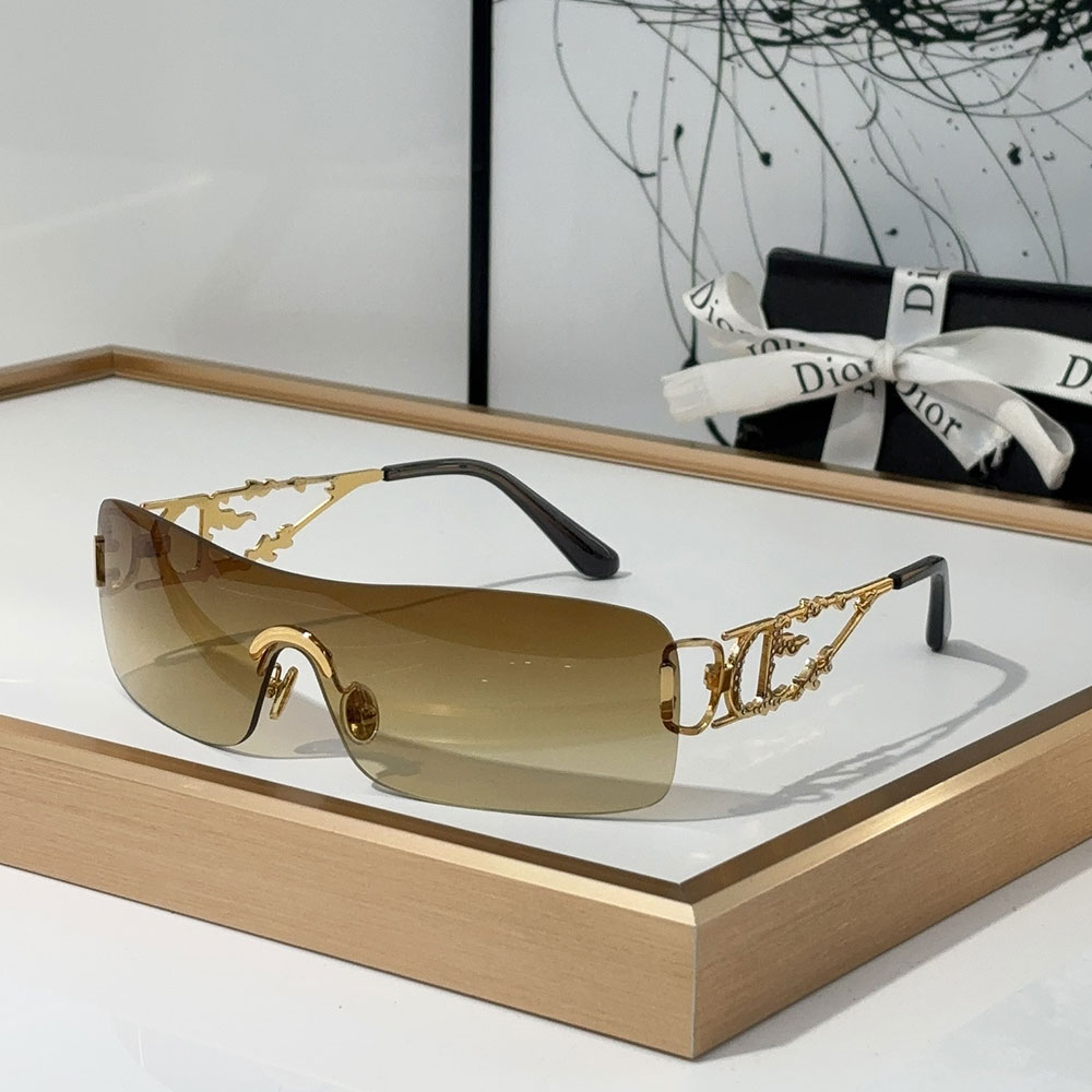Dior One-piece Rimless Hollow-out Sunglasses  Top quality (Replica）