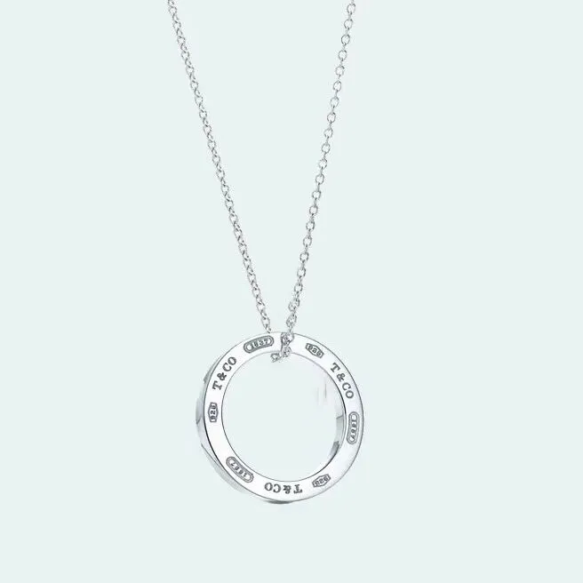 Superior Quality Tiffany 1837? Circle Pendant Single Loop Silver Gold Necklace For Ladies Online