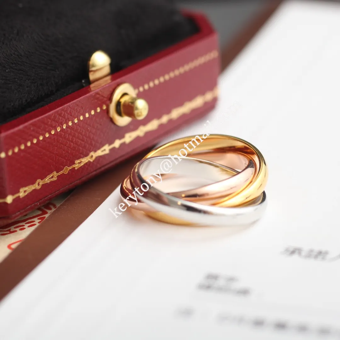 2020 New Style Trinity De Cartier Classics Ring White Gold/Yellow Gold/Pink Gold with Diamonds B4052700 Low Price