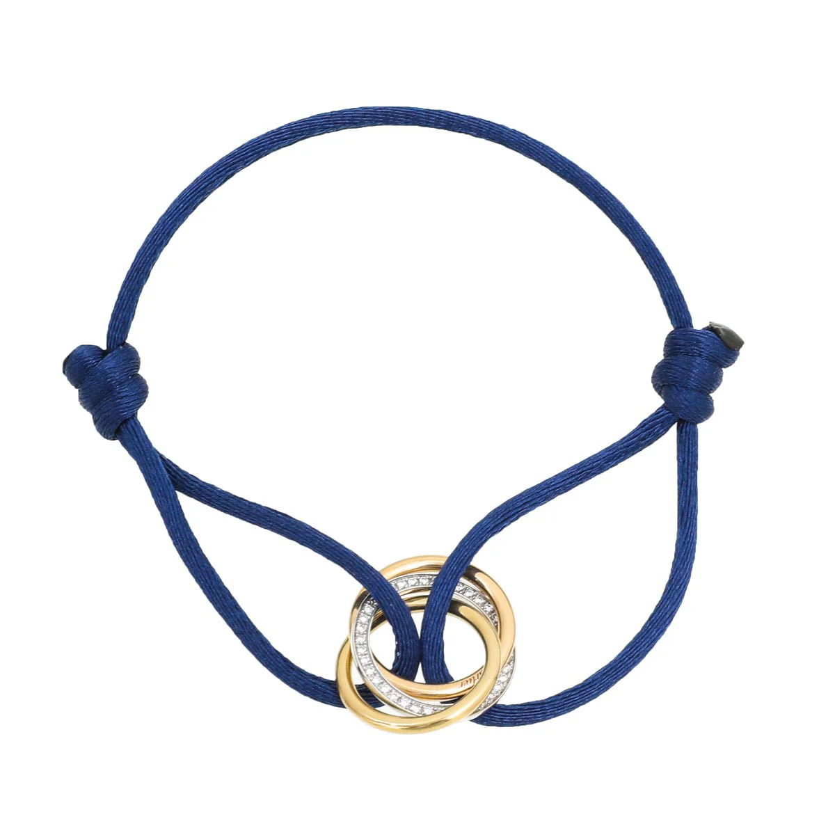 Cartier 18K Trinity Gold Diamond Cord Bracelet