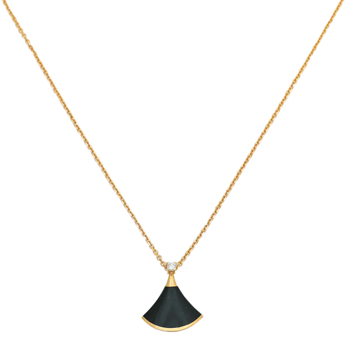Bvlgari 18K Rose Gold Onyx Diamond Diva's Dream Pendant Necklace