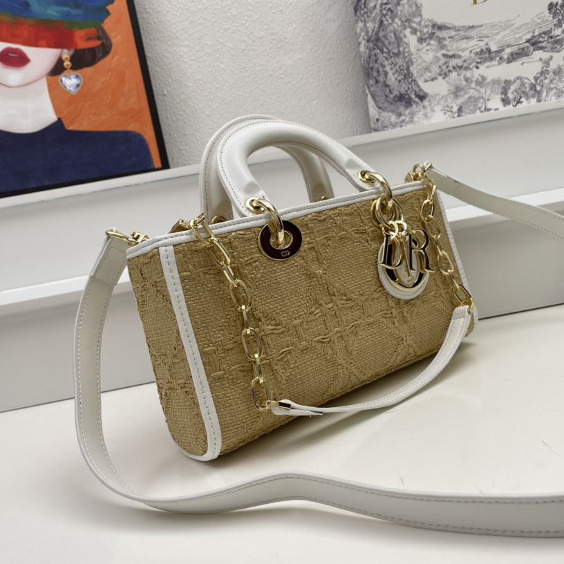 Dior Lady D-Joy Raffia Shoulder Bag Handbag