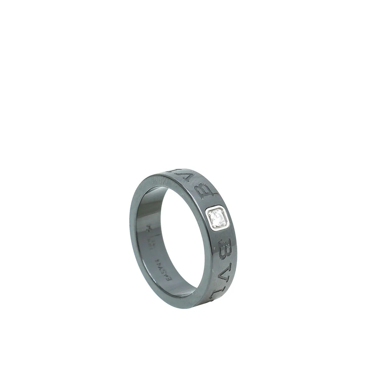 Bvlgari Black Bvlgari Ceramic w/Diamond Ring 54