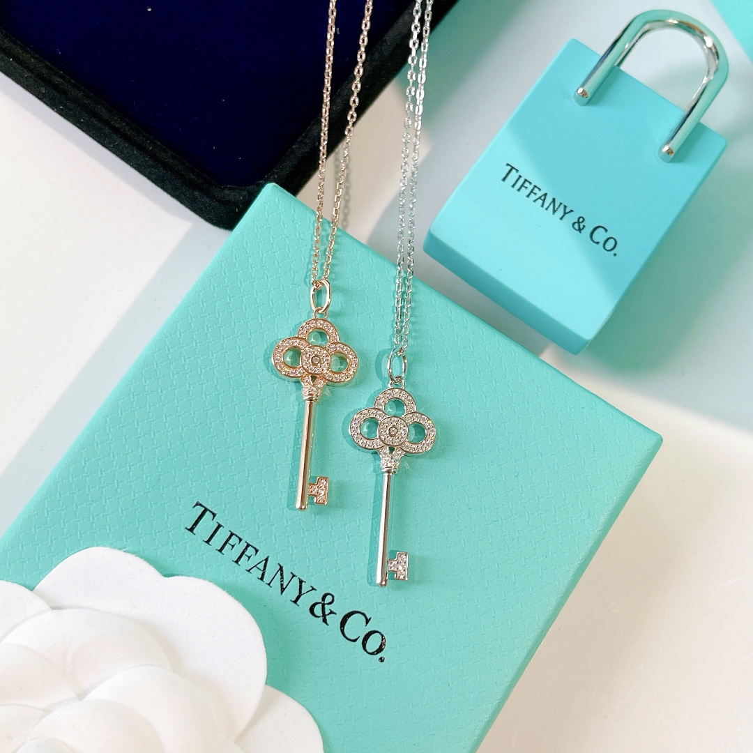 Tiffany Keys Crown Key, Rose Gold & White Gold