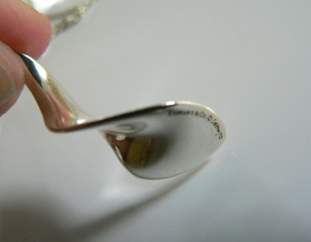 Tiffany & Co Gehry Double Orchid Necklace Dangle Chain Charm Silver Gift Pouch