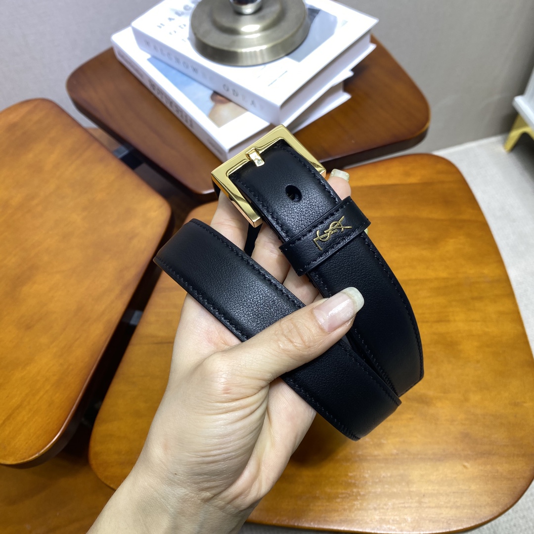 YSL Saint Laurent Leather Belts 1:1 Mirror Version
