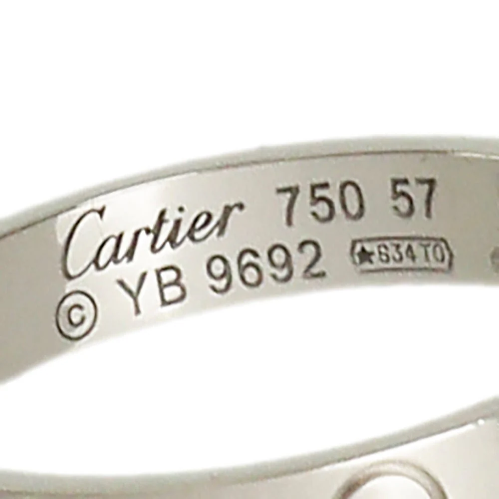 Cartier 18K White Gold Love Wedding Band Ring 57