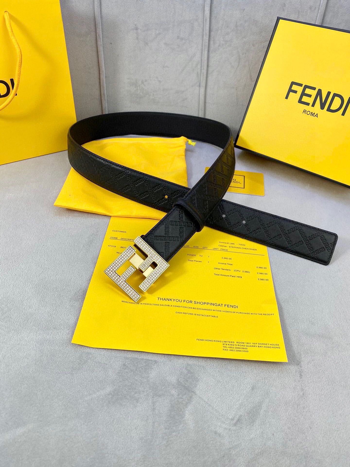 Fendi Leather Belts 1:1 Mirror Version