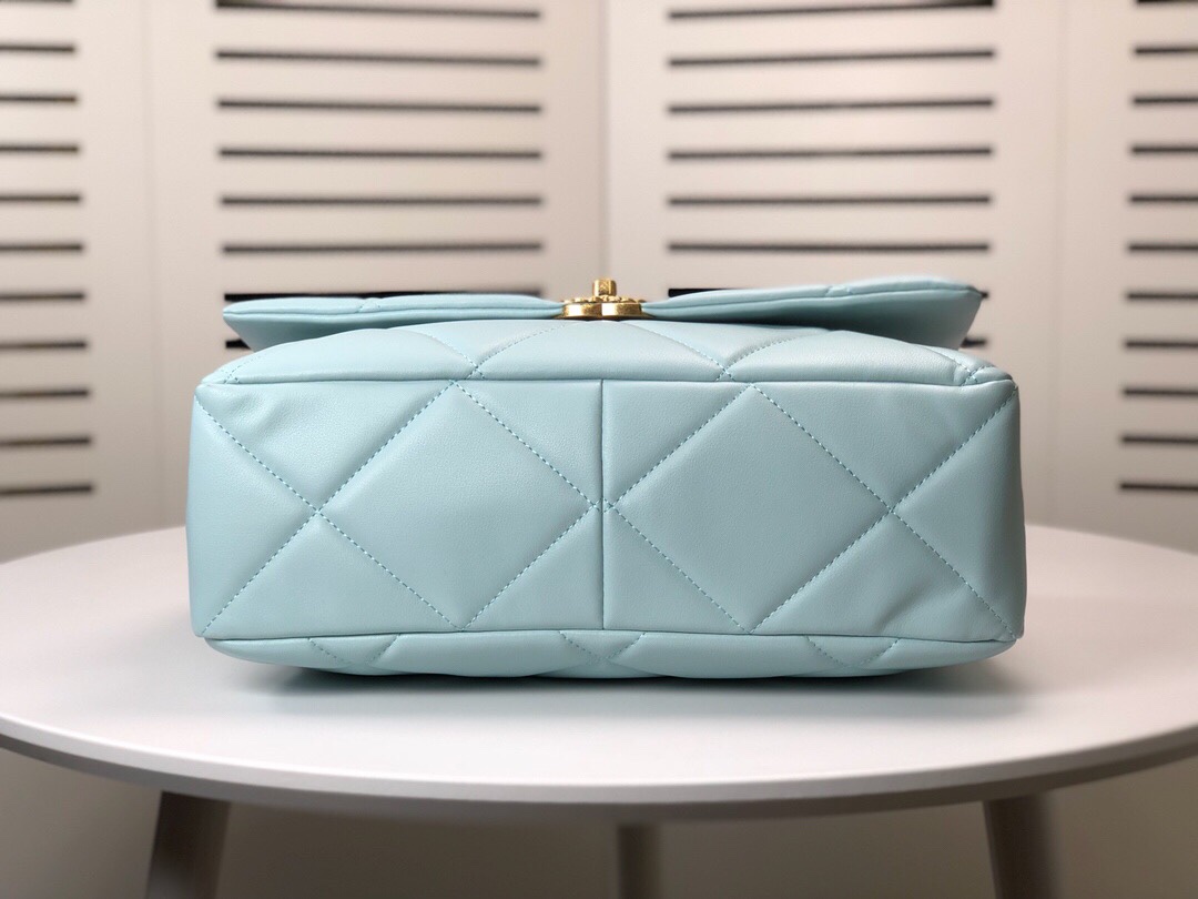 Chanel Lambskin Quilted Large19 Flap Shoulder Bag Handbag