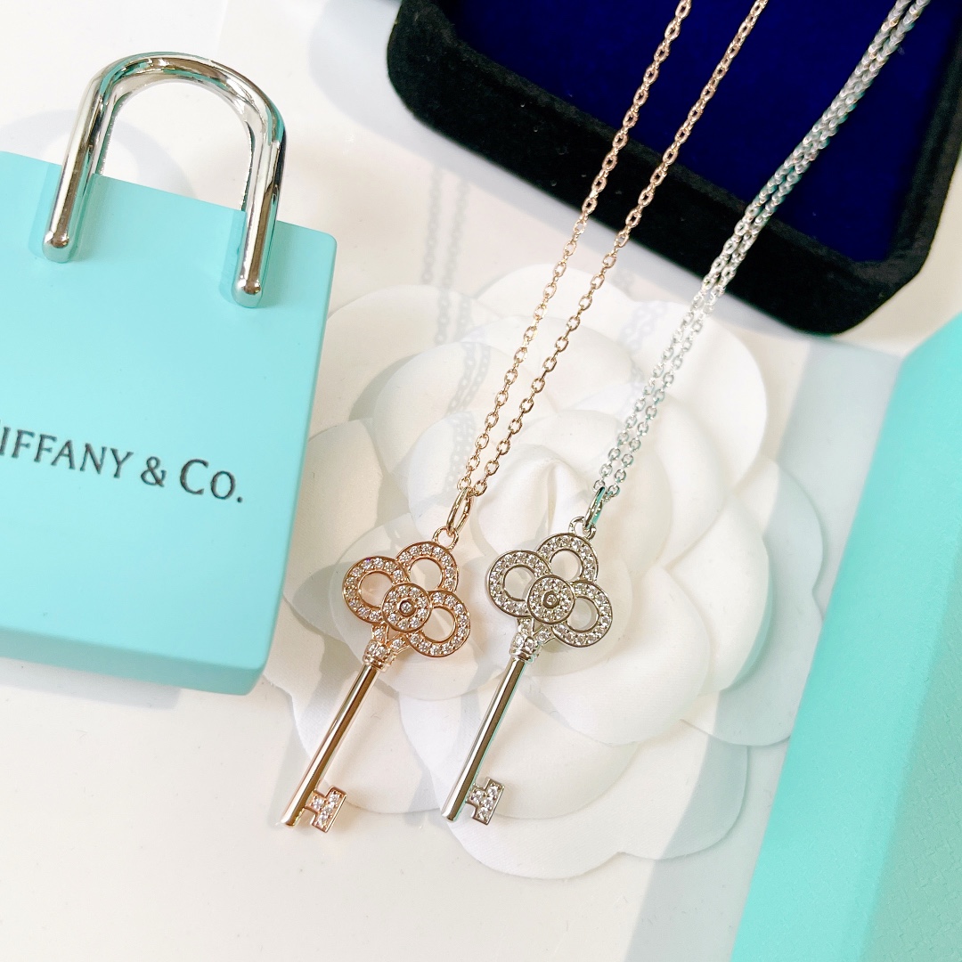 Tiffany Keys Crown Key, Rose Gold & White Gold