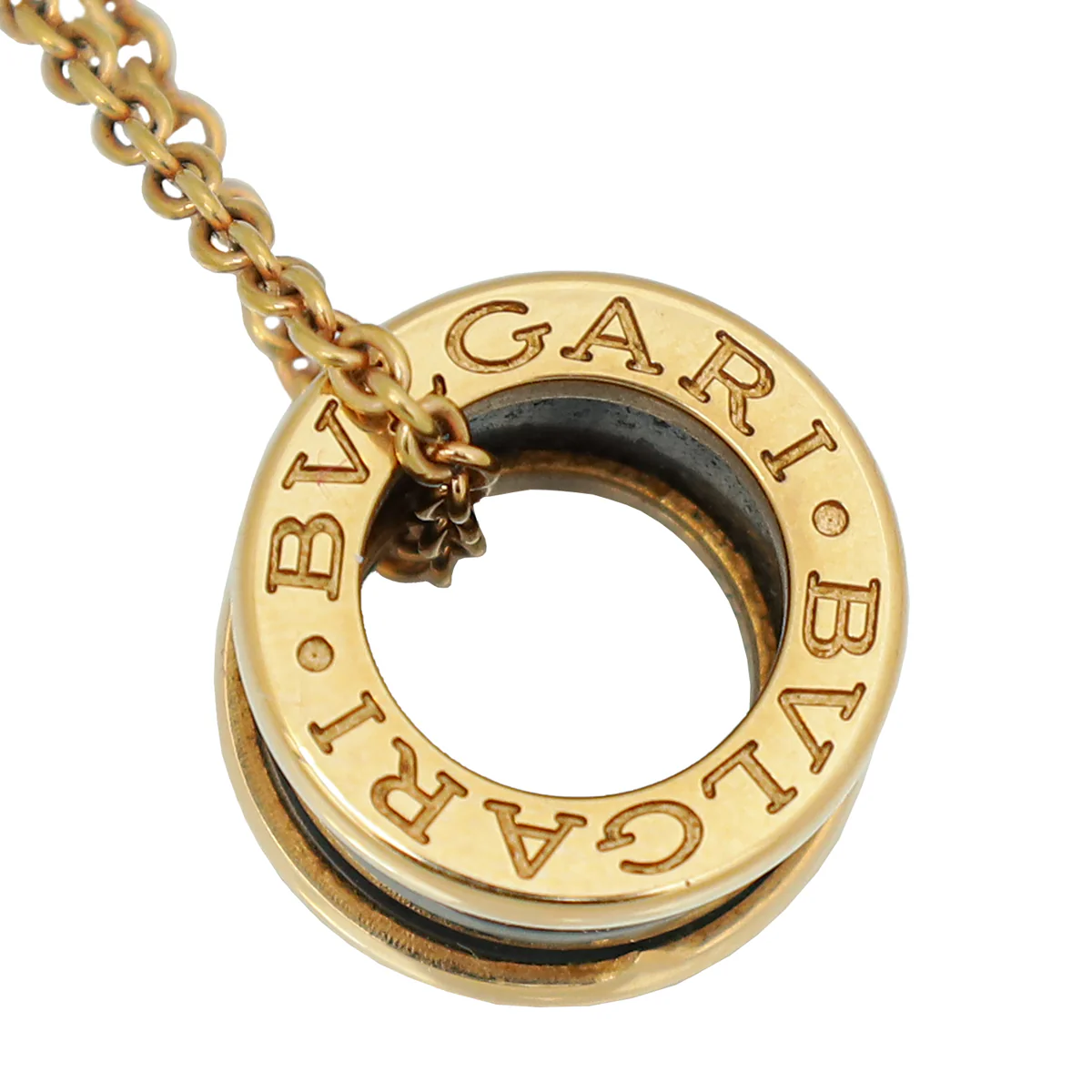 Bvlgari 18K Rose Gold Black Ceramic B.Zero1 Pendant Necklace