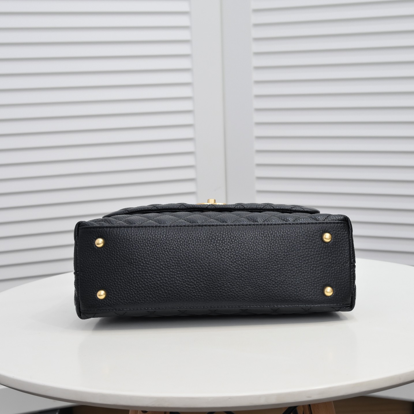 Chanel Stripe Gold Buckle Large  Shoulder Bag Handbag