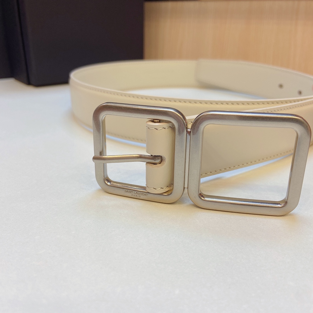 YSL Saint Laurent Leather Belts 1:1 Mirror Version