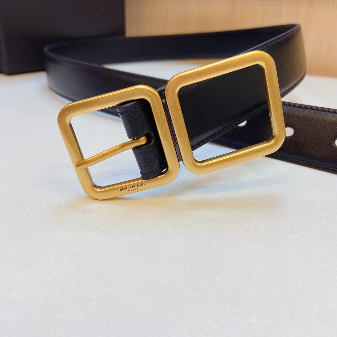 YSL Saint Laurent Leather Belts 1:1 Mirror Version