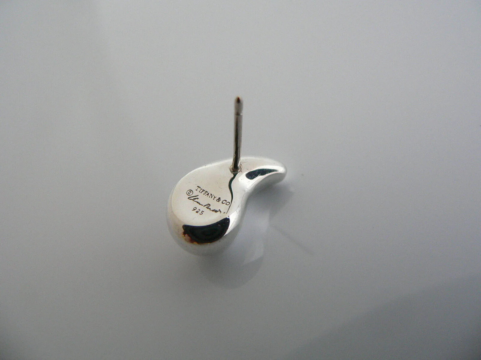 Tiffany & Co Silver Peretti Silver Medium Tear Teardrop Earrings Gift Love Rare