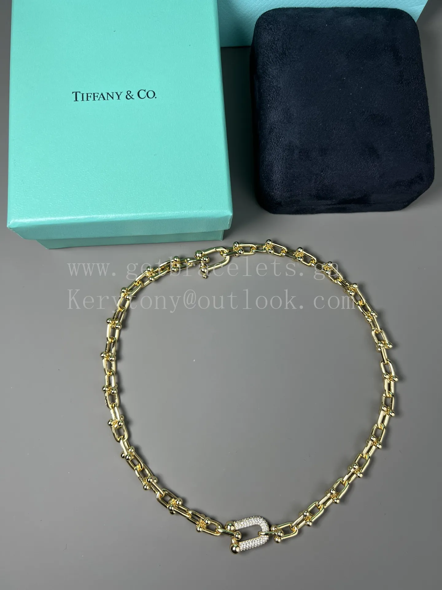 Tiffany HardWear Link Short Necklace Yellow Gold/White Gold