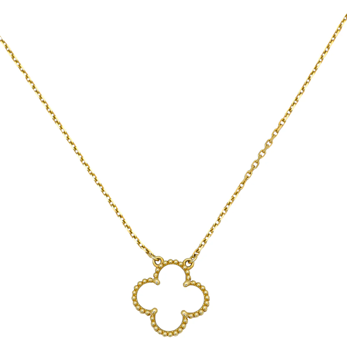 Van Cleef & Arpels 18K Yellow Gold MOP Vintage Alhambra Necklace