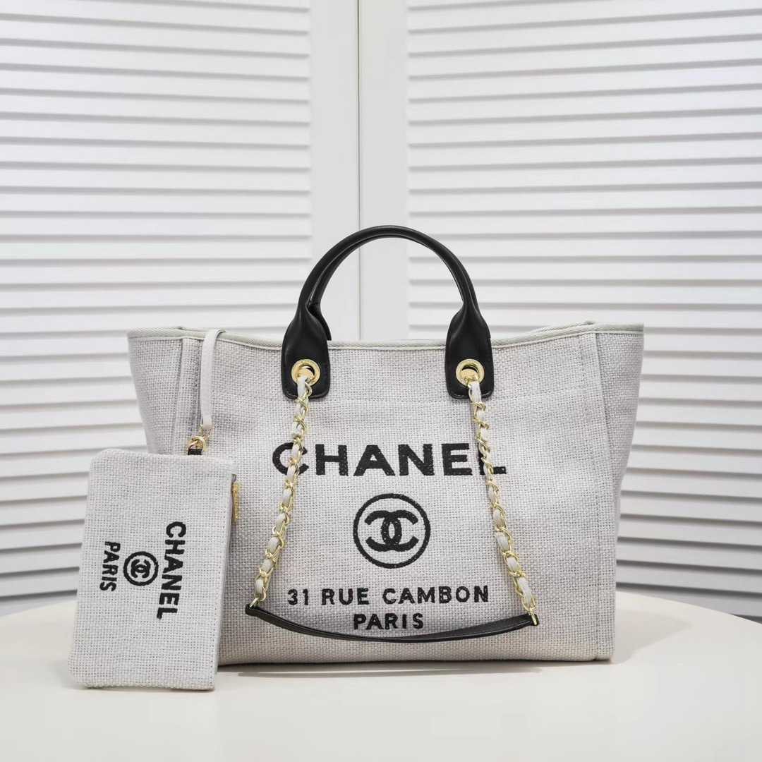 Chanel Tote Bag Canvas Totes Handbag (Replica)