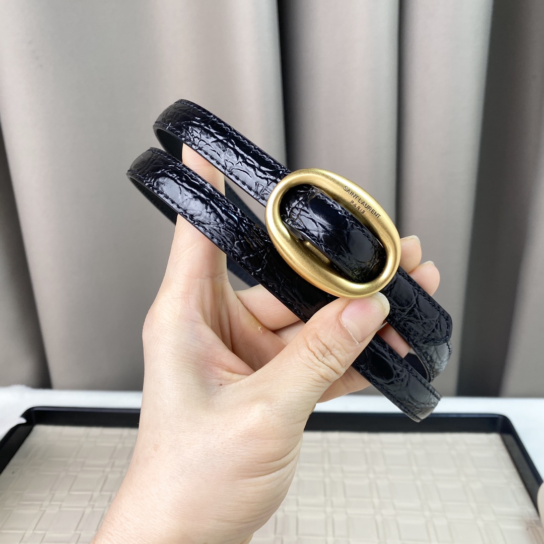 YSL Saint Laurent Leather Belts 1:1 Mirror Version